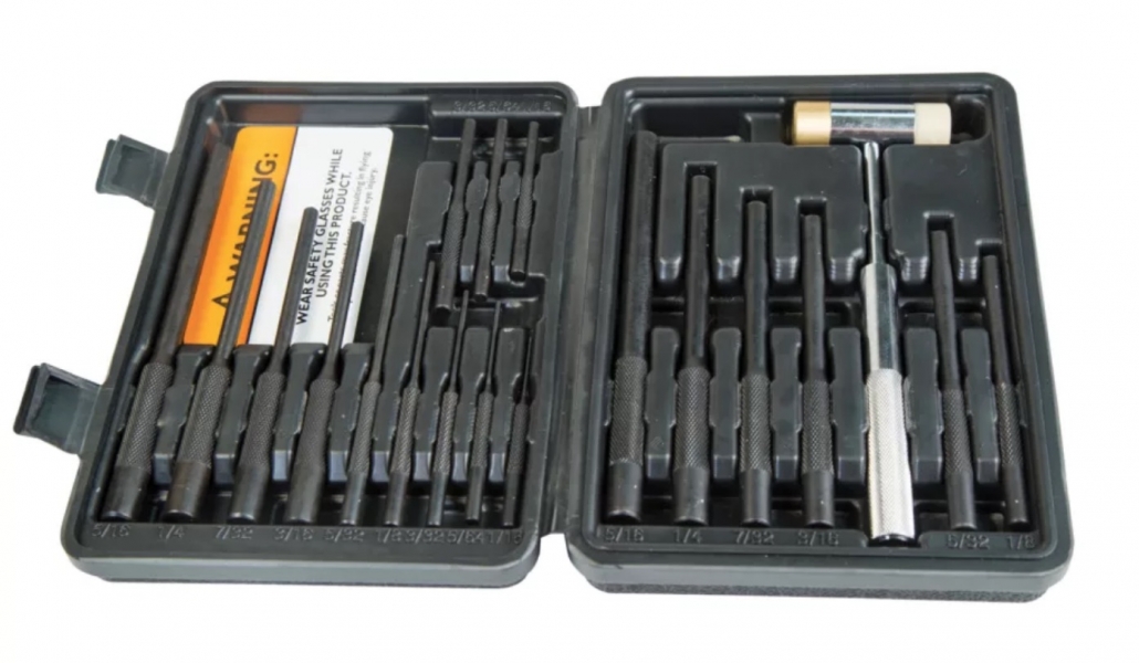 Wheeler Engineering Master Roll Pin Punch Set with Hammer 22Piece 36